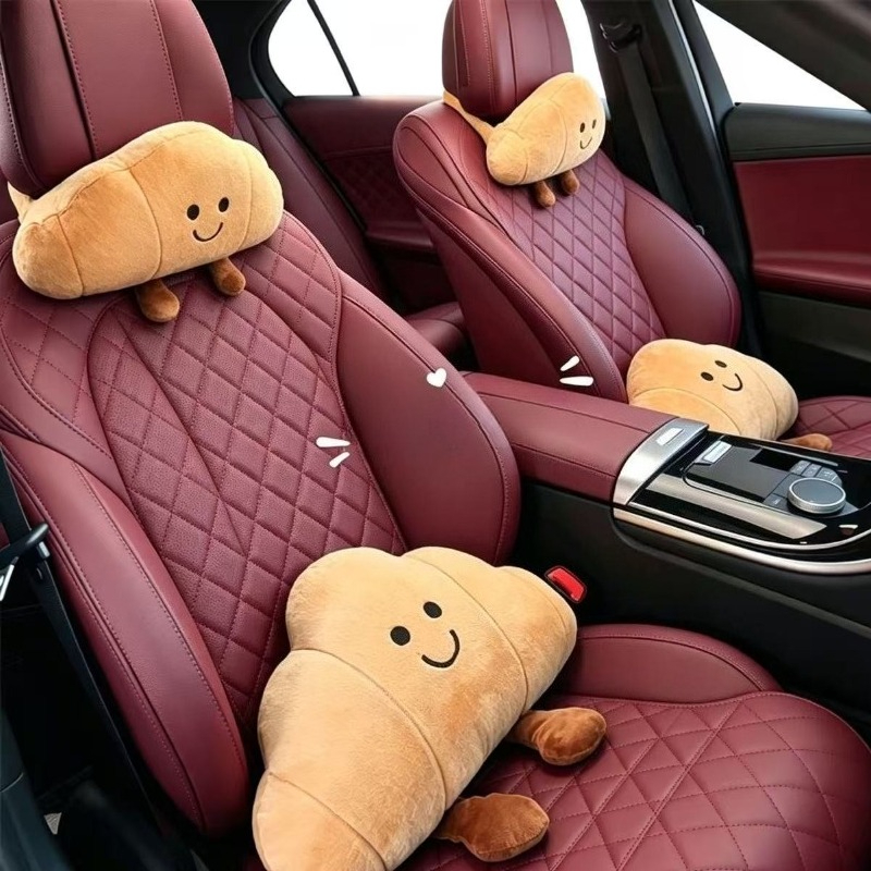 Travel Accessories Comfort - 창의적인 만화 크루아상 모양 자동차 헤드레스트,