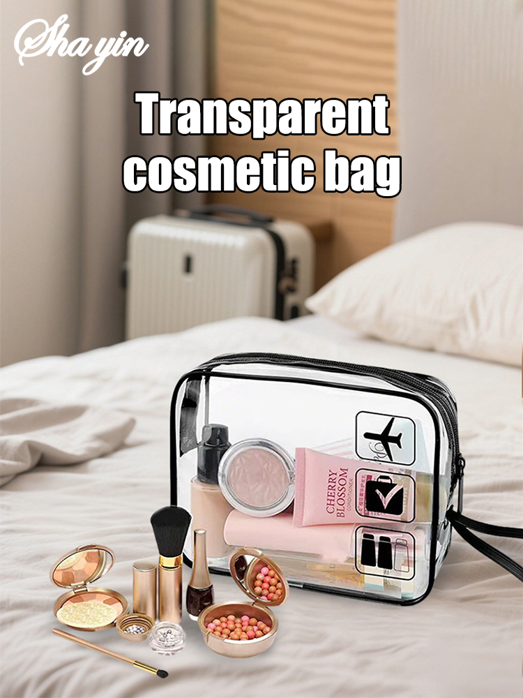 Toiletry Bag Tsa - 투명 메이크업 가방, 휴대용 야외 그루밍