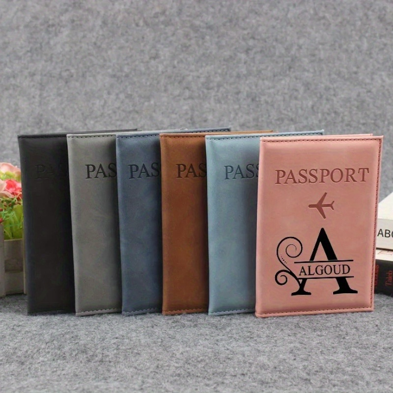 Travel Accessories Gifts For Her - 개인 맞춤 이니셜 인조가죽 여권 케이스,