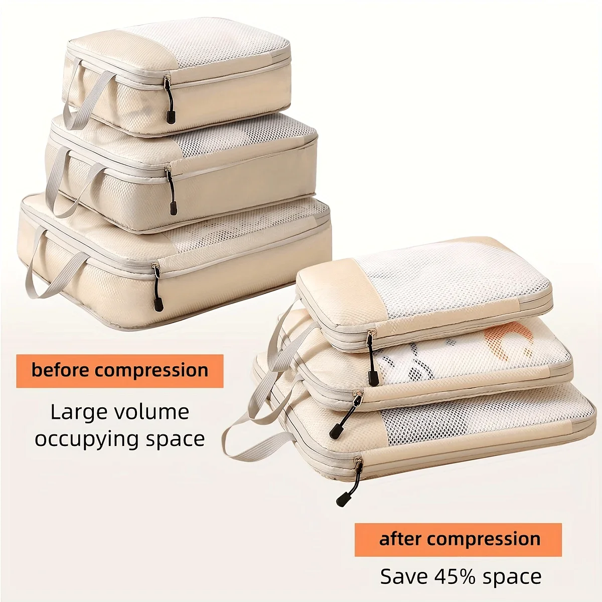 Travel Accessories Packing Cubes - 3피스 여행용 압축 포장 큐브, 여행용