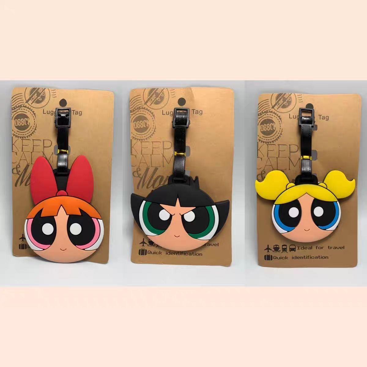 Travel Accessories And Bags - 파워퍼프걸즈 가방 펜던트 귀여운 만화 캐릭터