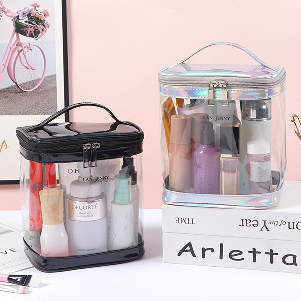 Toiletry Bag Tsa - 손잡이가 있는 투명 PVC 메이크업 가방,