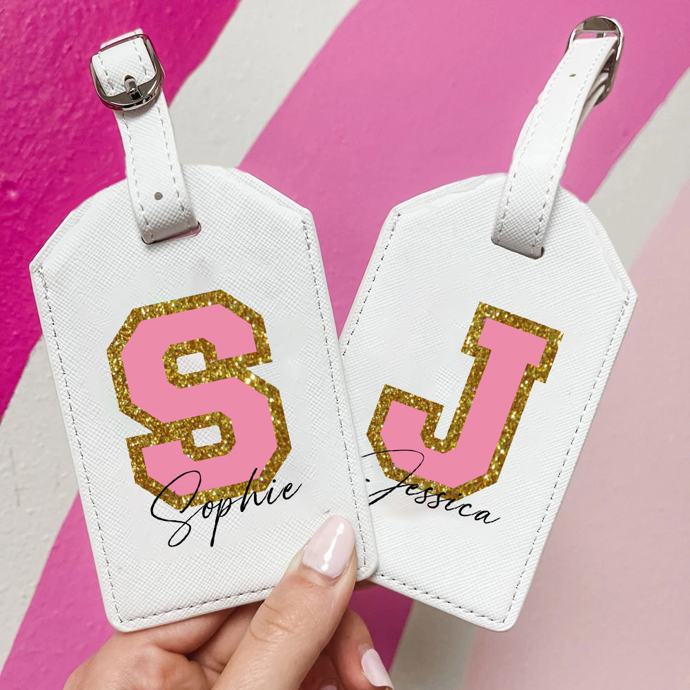 Travel Accessories Gifts For Her - 개인화 된 모노그램 수하물 태그 이니셜