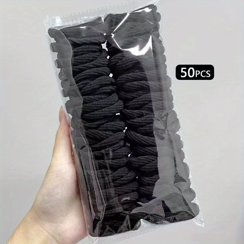 50개 블랙 믹스 컬러 새틴 나일론 헤어 타이 여성 곱 - Travel Accessories Girls 리뷰 및 가격