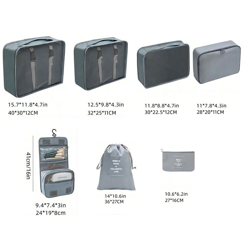 기숙사생용 다용도 여행 수납 세트, 옷, 세면도구, 신 - Travel Accessories Packing Cubes 리뷰 및 가격