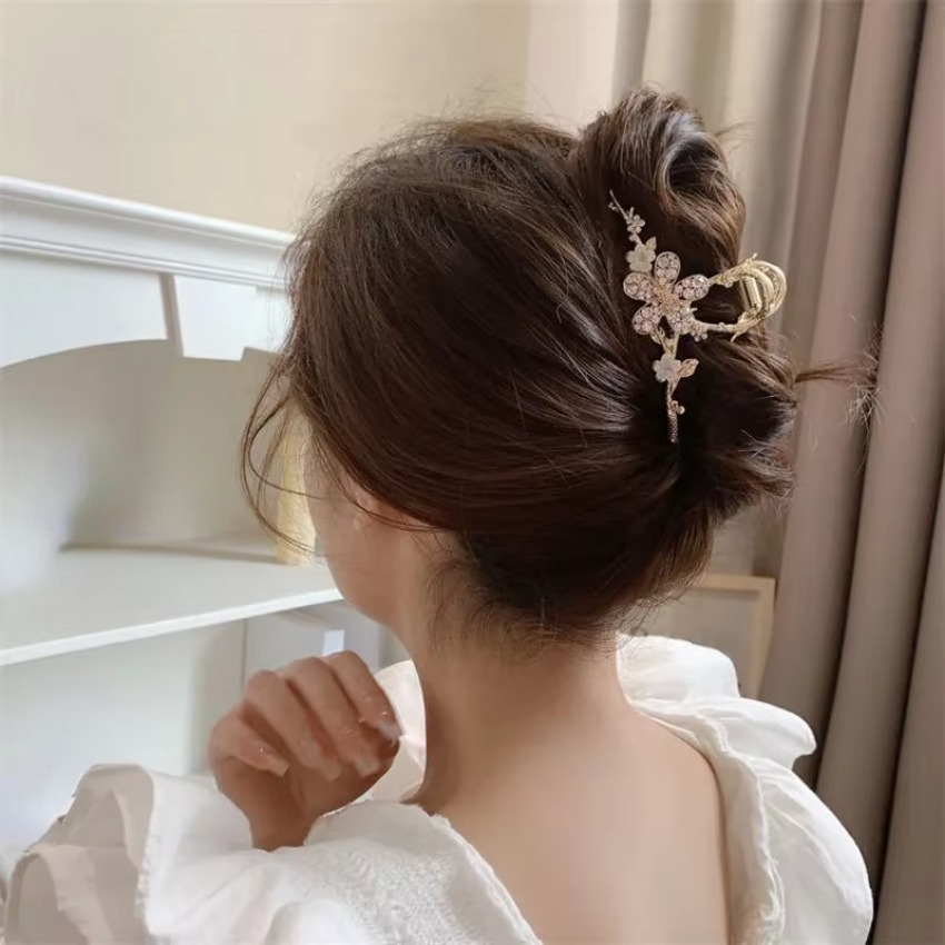 1개 메탈 헤어 클로 펄 헤어핀 빈티지 스타일 실버 헤 - Travel Accessories Girls 리뷰 및 가격