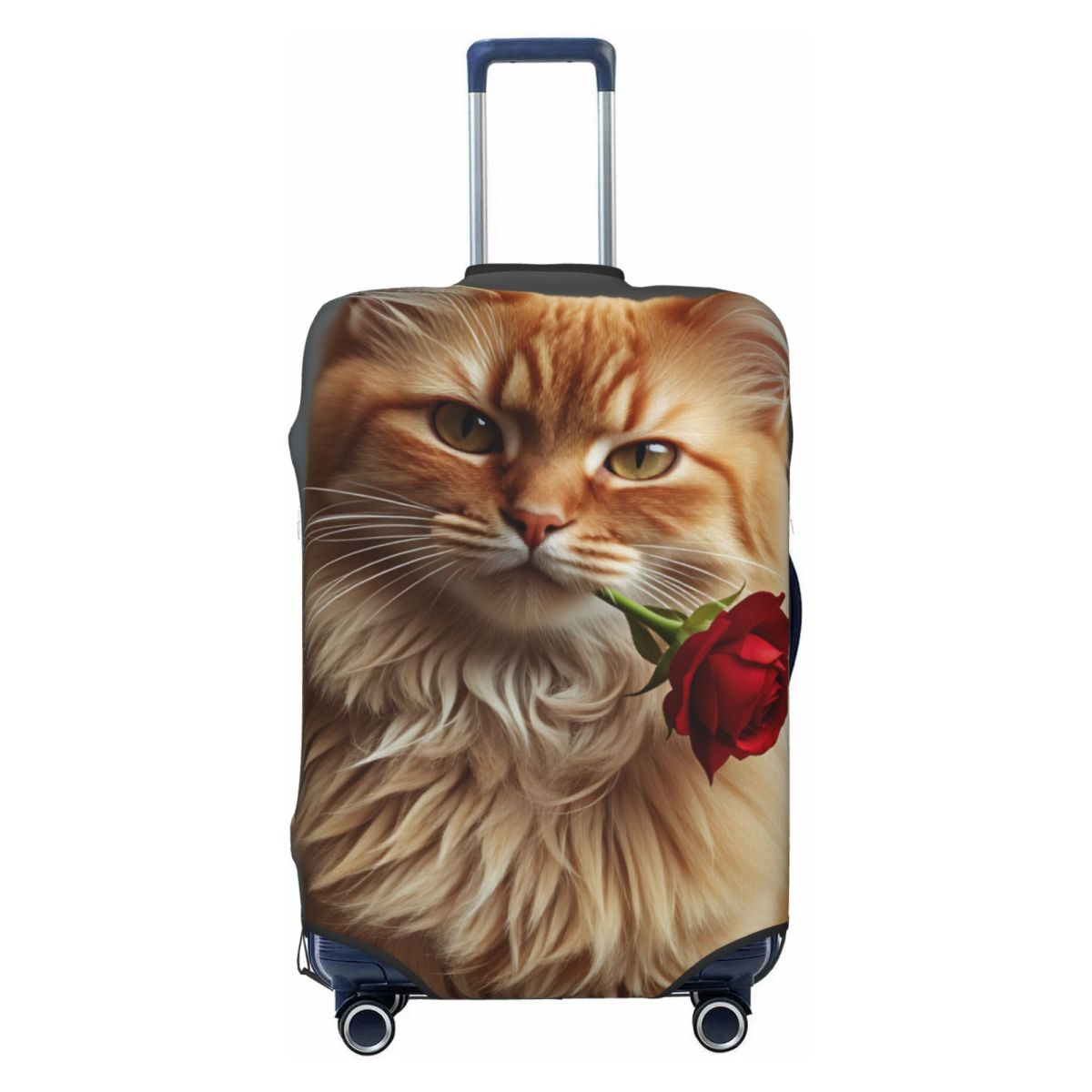 귀엽고 우아한 긴털 고양이와 장미 무늬 여행 가방 커버 - Travel Accessories Long Flight 리뷰 및 가격