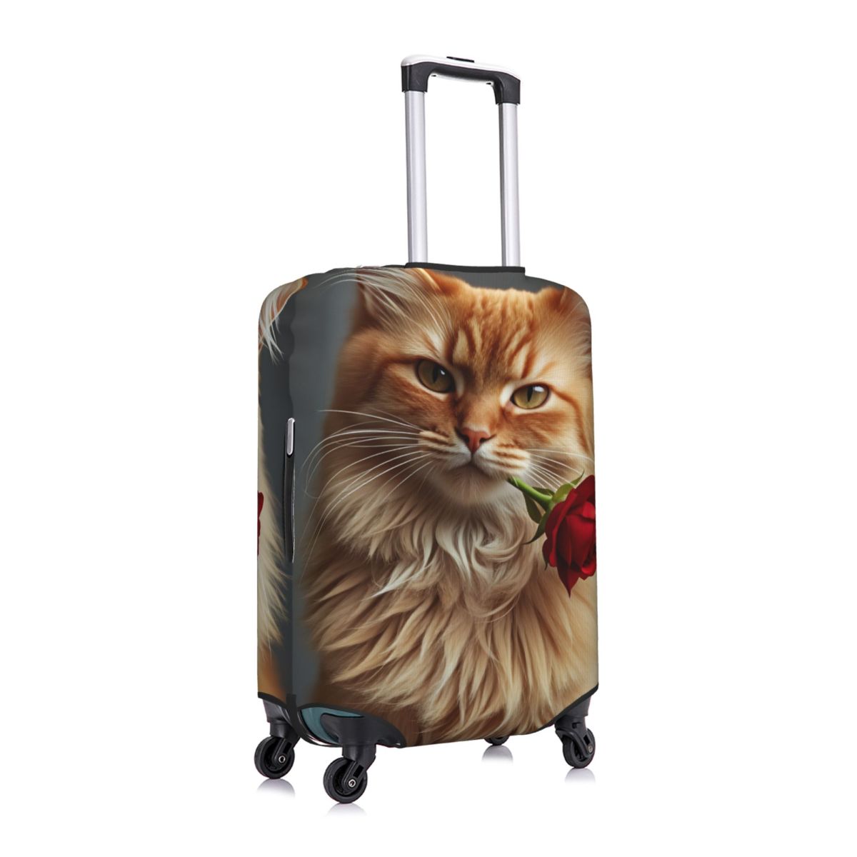귀엽고 우아한 긴털 고양이와 장미 무늬 여행 가방 커버 - Travel Accessories Long Flight 리뷰 및 가격