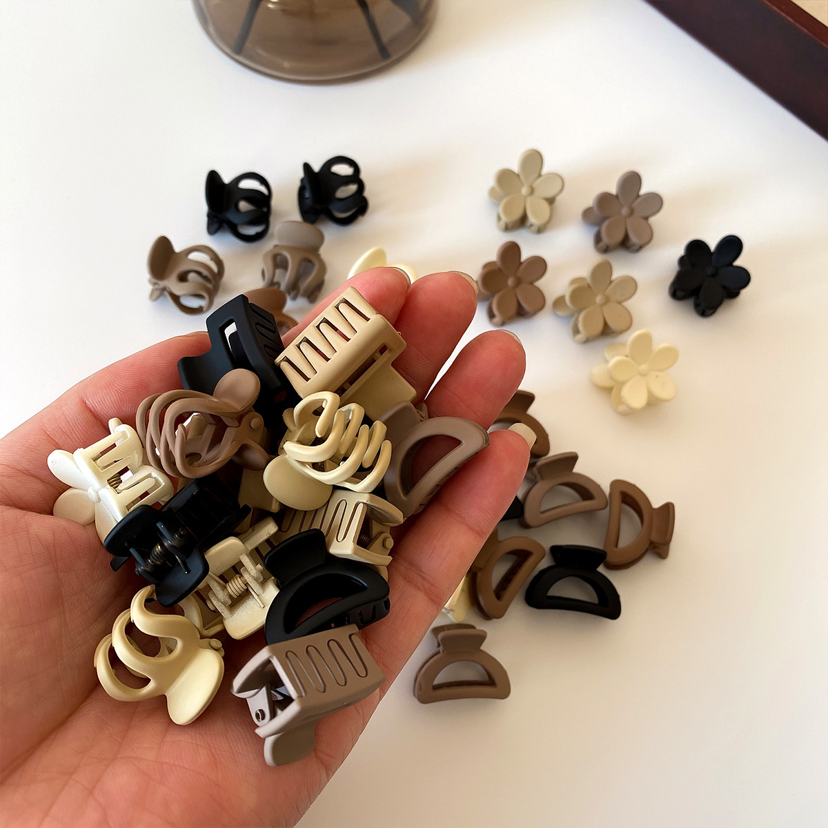 10/20/30개 베이지 혼합 팩 소형 클립, 귀여운  - Travel Accessories Gifts For Women 리뷰 및 가격