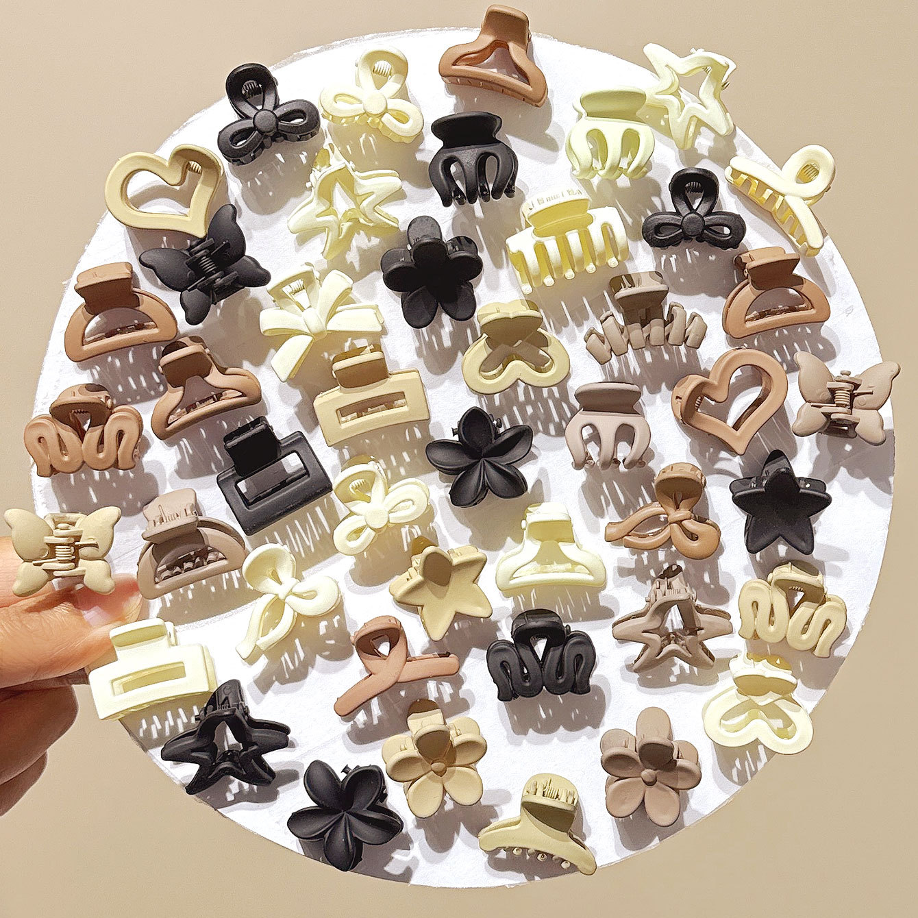10/20/30개 베이지 혼합 팩 소형 클립, 귀여운  - Travel Accessories Gifts For Women 리뷰 및 가격