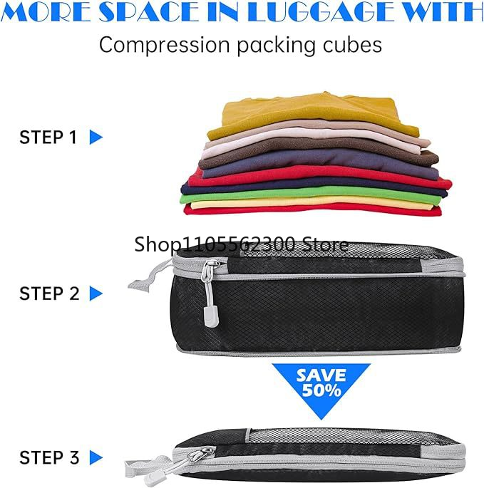 압축 패킹 큐브 세트 확장형 메쉬 여행 가방 수하물 정 - Travel Accessories Packing Cubes 리뷰 및 가격