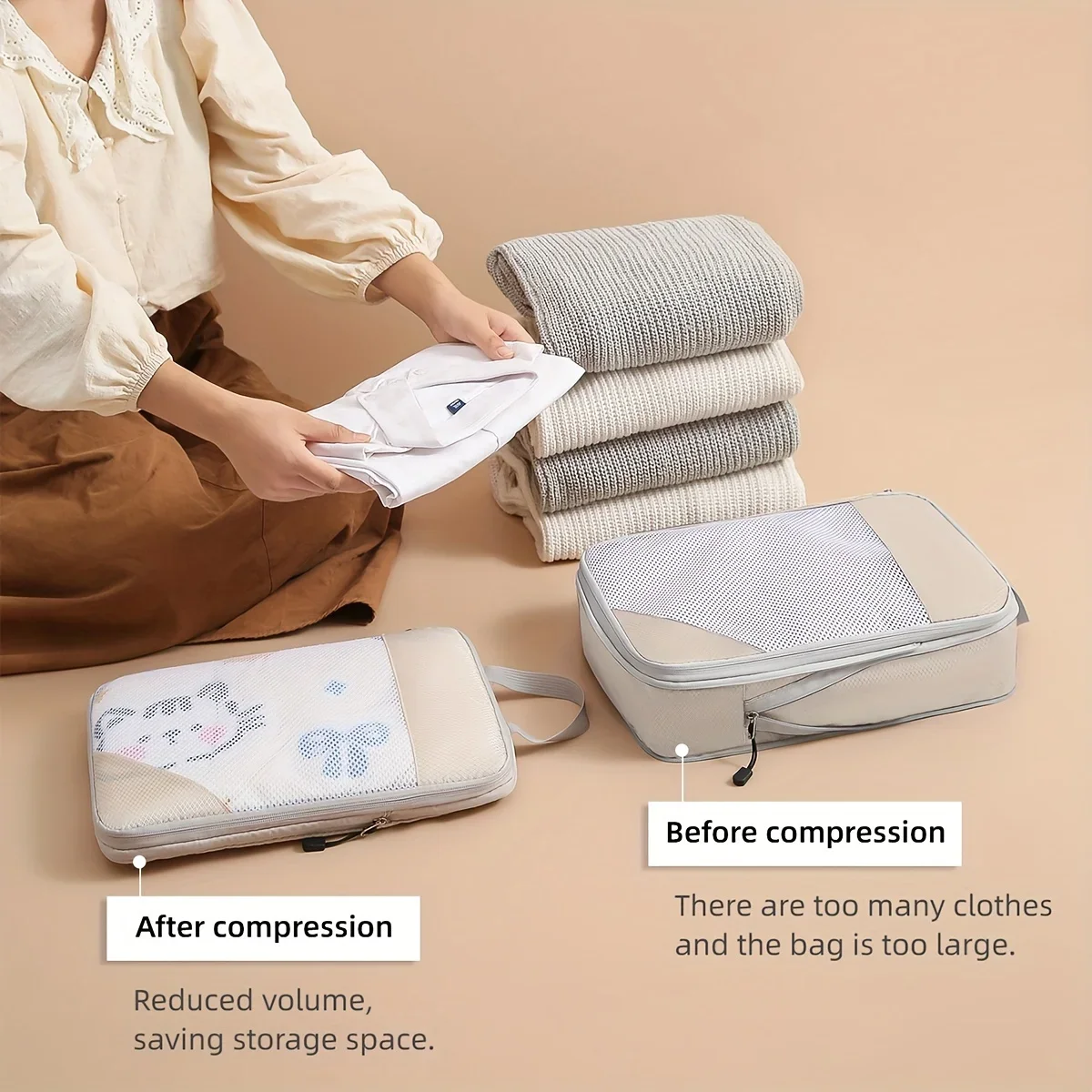 3피스 여행용 압축 포장 큐브, 여행용 가방 수하물 정 - Travel Accessories Packing Cubes 리뷰 및 가격
