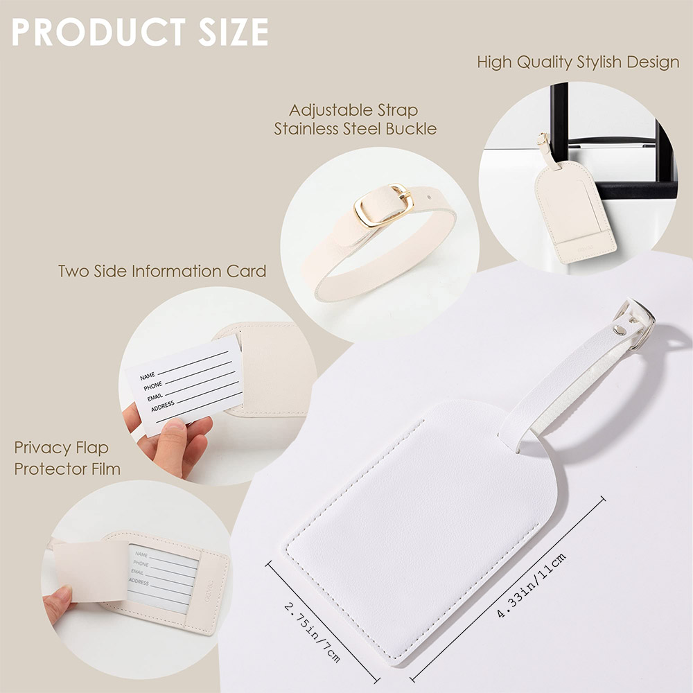 개인화 된 사용자 정의 이름 Pu 가죽 수하물 태그 가 - Travel Accessories Gifts For Her 리뷰 및 가격