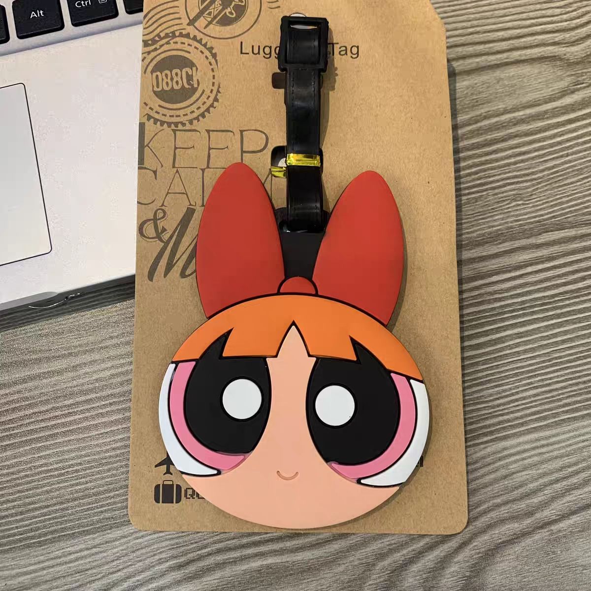 파워퍼프걸즈 가방 펜던트 귀여운 만화 캐릭터 수하물 태 - Travel Accessories And Bags 리뷰 및 가격