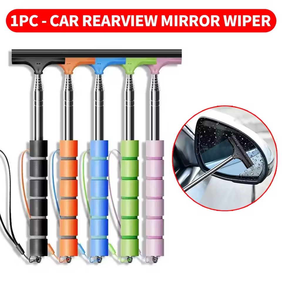 백미러 윈드스크린 와이퍼 접이식 휴대용 고무 스퀴지 청 - Travel Accessories Car 리뷰 및 가격
