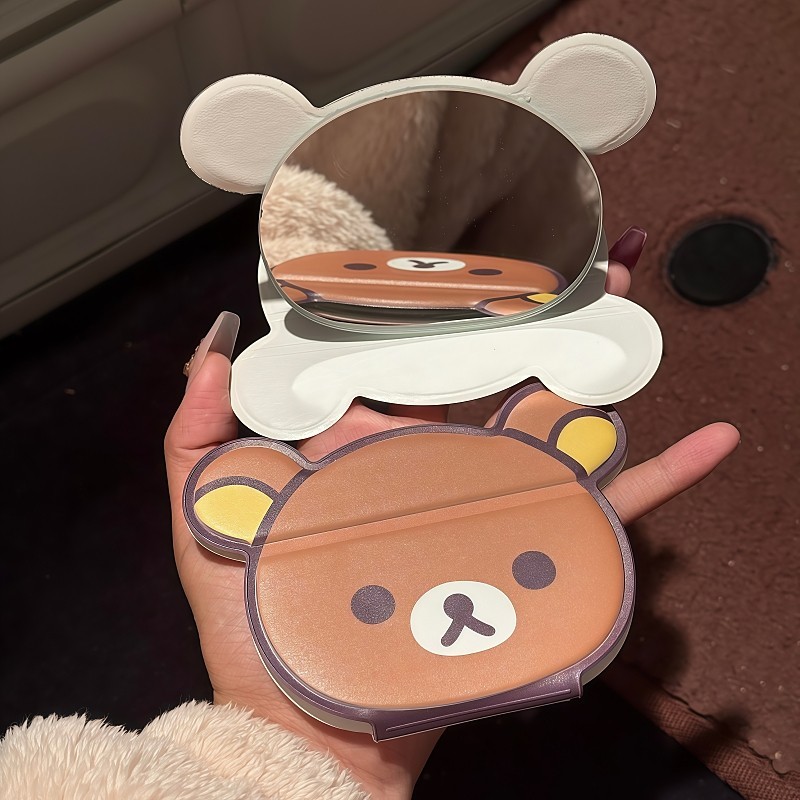 릴라쿠마 접이식 화장 거울 귀여운 심플 휴대용 손거울  - Travel Accessories Girls 리뷰 및 가격