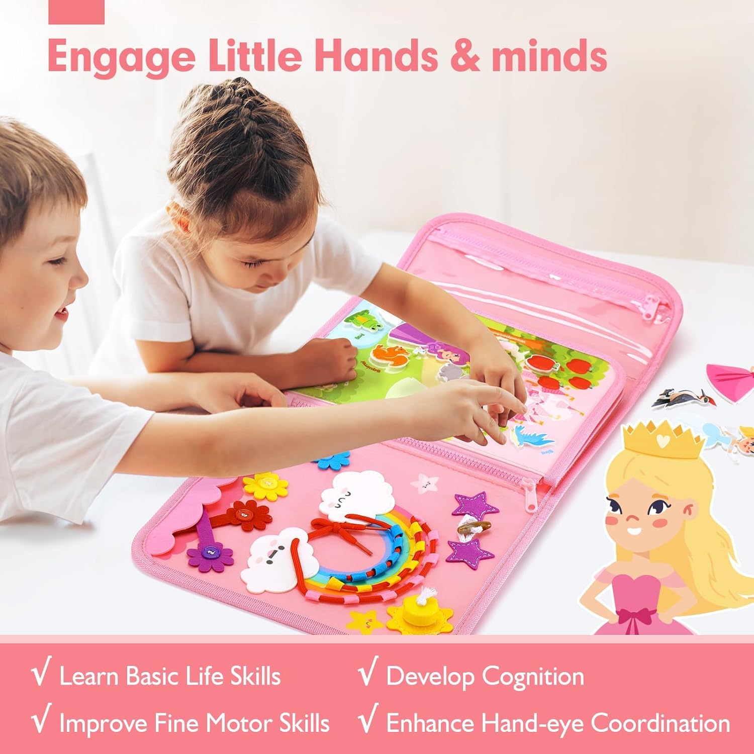 유아 바쁜 보드 장난감 몬테소리 생활 기술 학습 장난감 - Travel Accessories With Baby 리뷰 및 가격