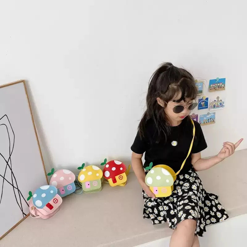 귀여운 버섯 모양 동전 지갑 캐주얼 PU 크로스백 -  - Travel Accessories Girls 리뷰 및 가격