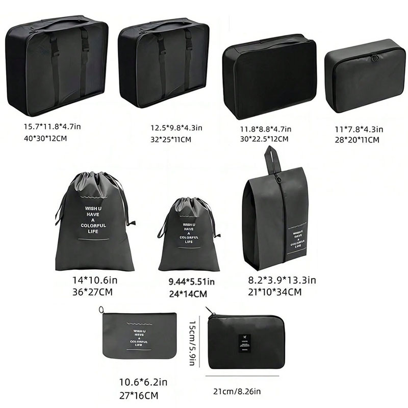9Pcs 여행 주최자 가방 가방 포장 큐브 휴대용 접는 - Travel Accessories Packing Cubes 리뷰 및 가격