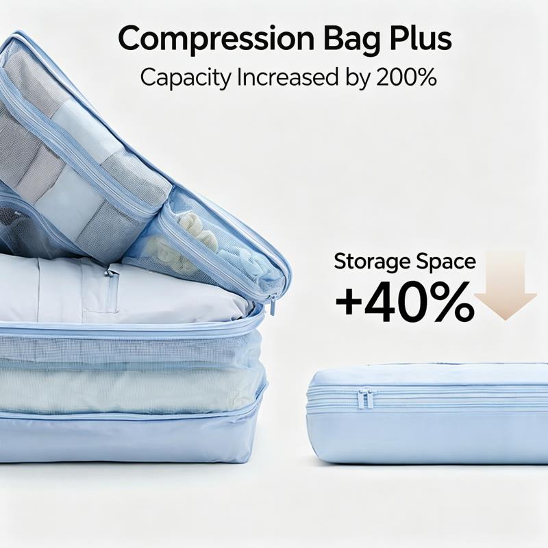 압축 패킹 큐브 5-in-1 여행용 가방 정리 가방 휴 - Travel Accessories Packing Cubes 리뷰 및 가격